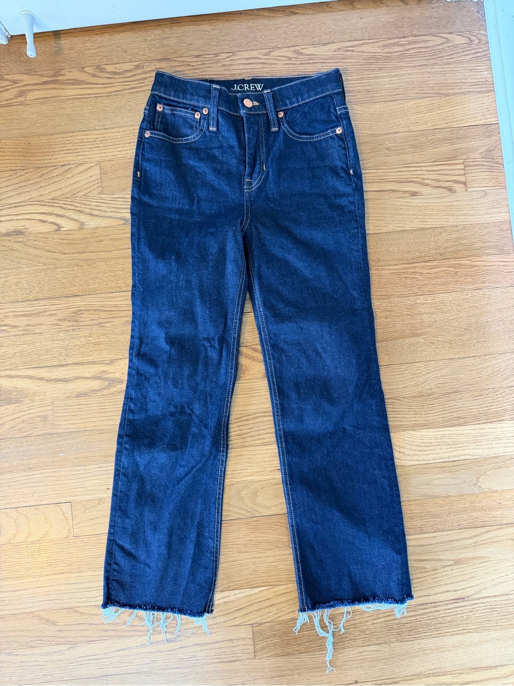 J. Crew Straight-Leg Women’s Jeans with Frayed Hem